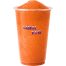 Mango-Orange slush-eis im Plastikbecher