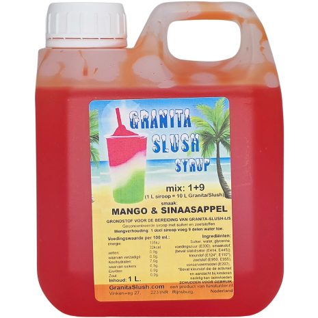 Mango sinaasappel Slushsiroop 1L - Oranje slush
